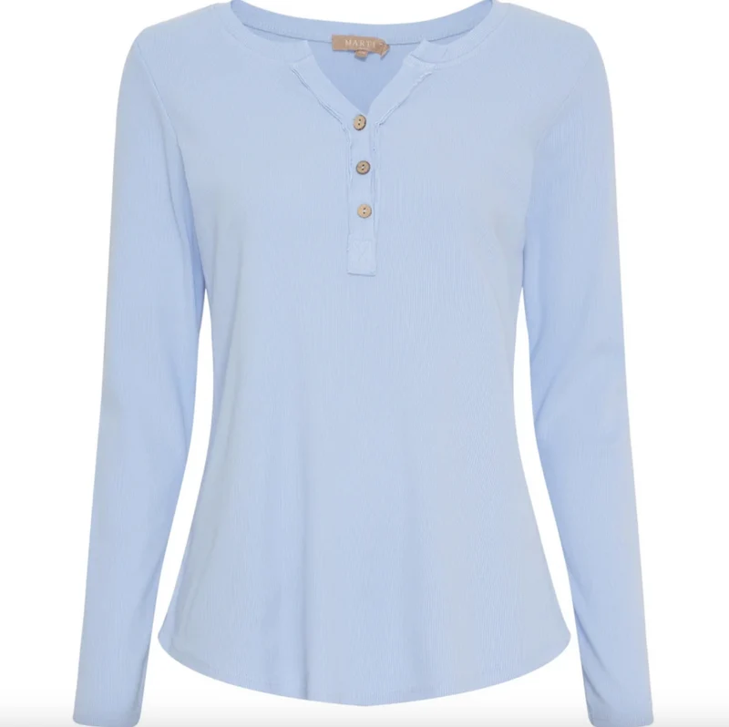 Blus med knappar - Sky blue
