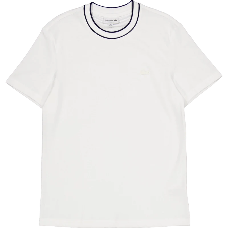 Stretch Piqué Stripe Collar T-shirt FLOUR