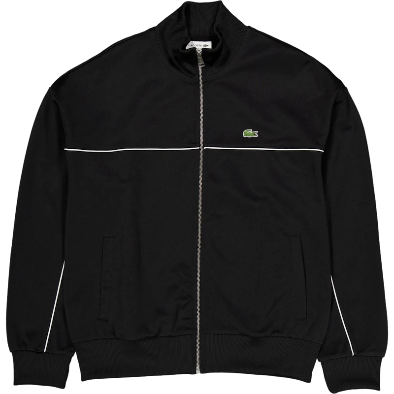 Trim Accent Zipped Sweatshirt Black