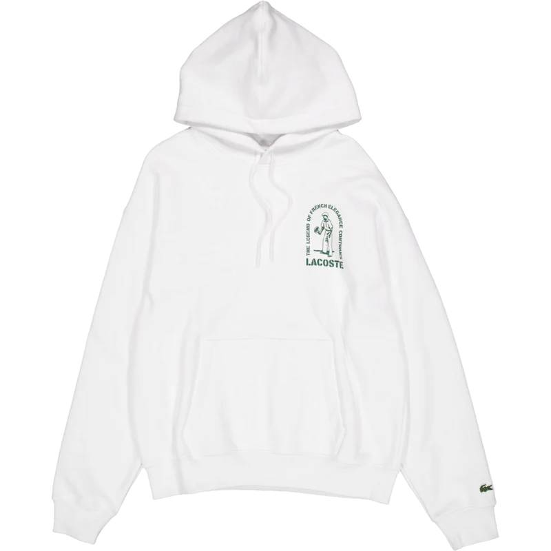 Loose Fit Printed Hoodie White