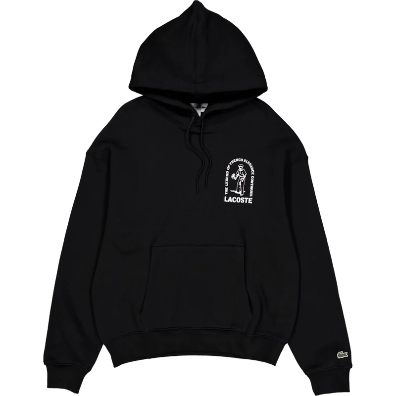 Loose Fit Printed Hoodie Black