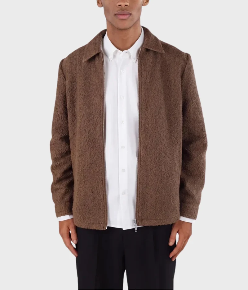 Fred Boucle Overshirt. (664 Toasted brown)