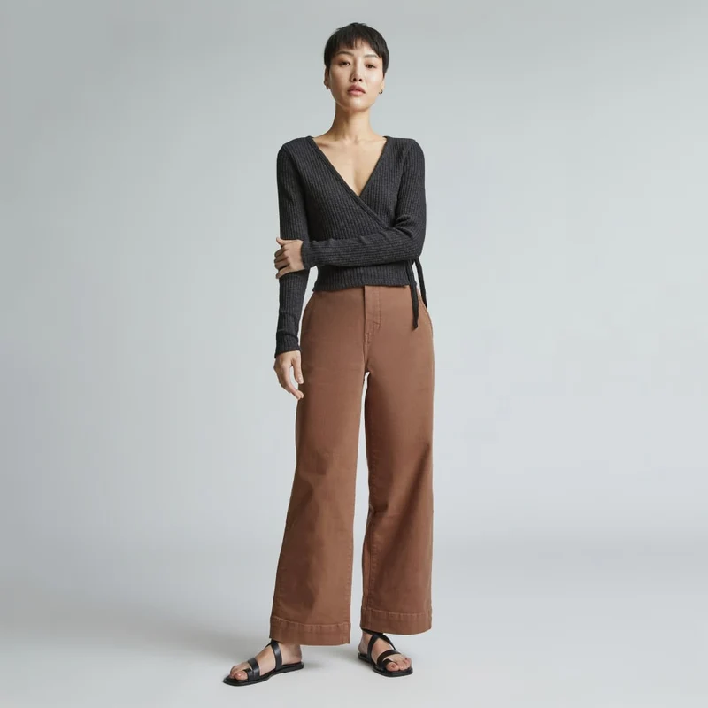 The Organic Wide-Leg Pant | Carob Brown
