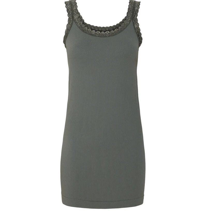 Frida Top Long - Oliv
