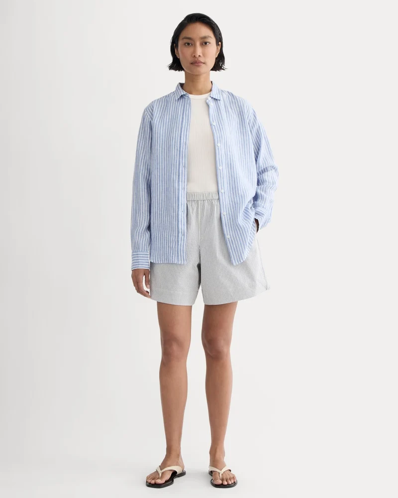 The Seersucker Pull-On Short | Dutch Blue / Natural