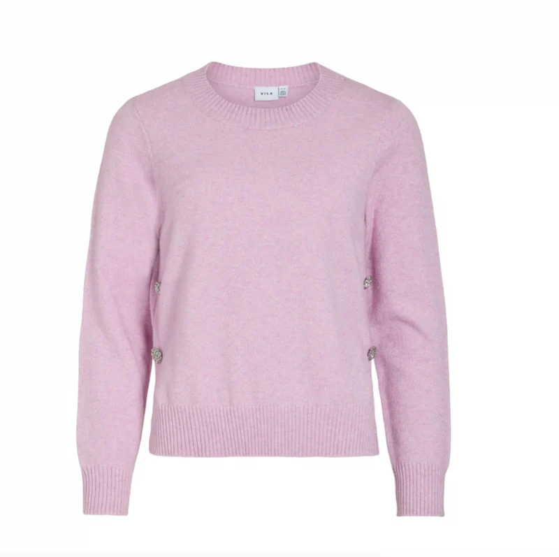 Blus med vackra knappar - Pastell