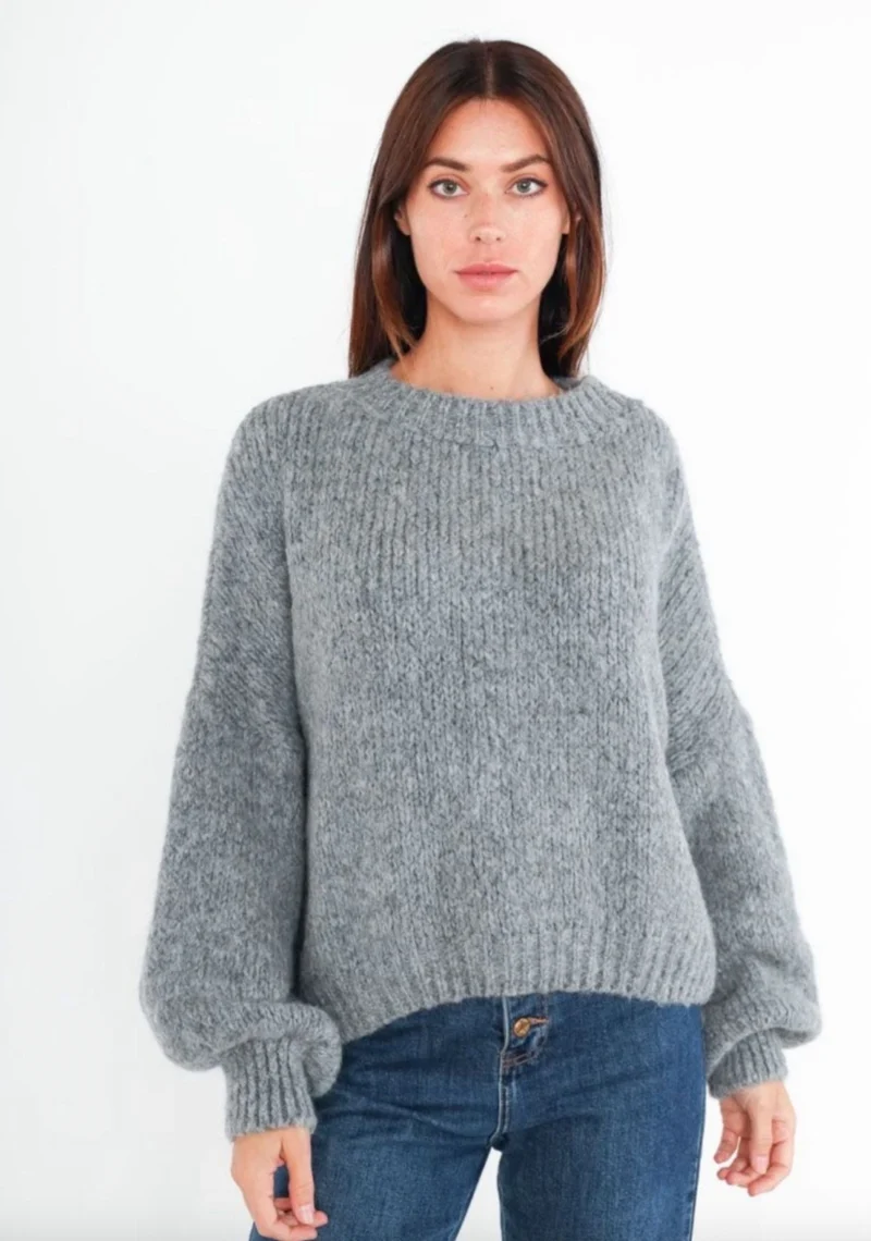 Stickad SANDY - Grey