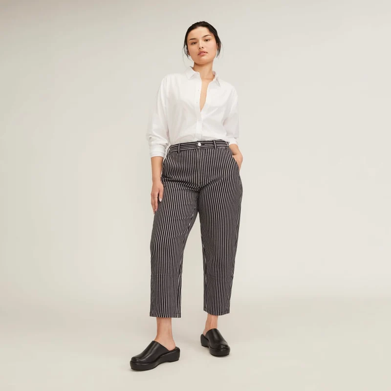 The Utility Barrel Pant | Black / Bone | Regular