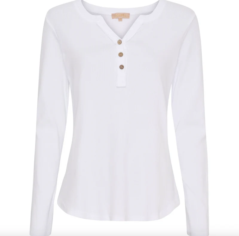 Blus med knappar - Vit