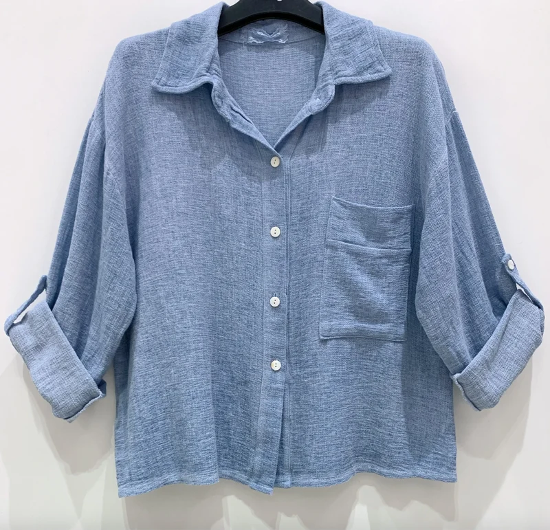 Skjorta Milla - Linnemix Jeans blue