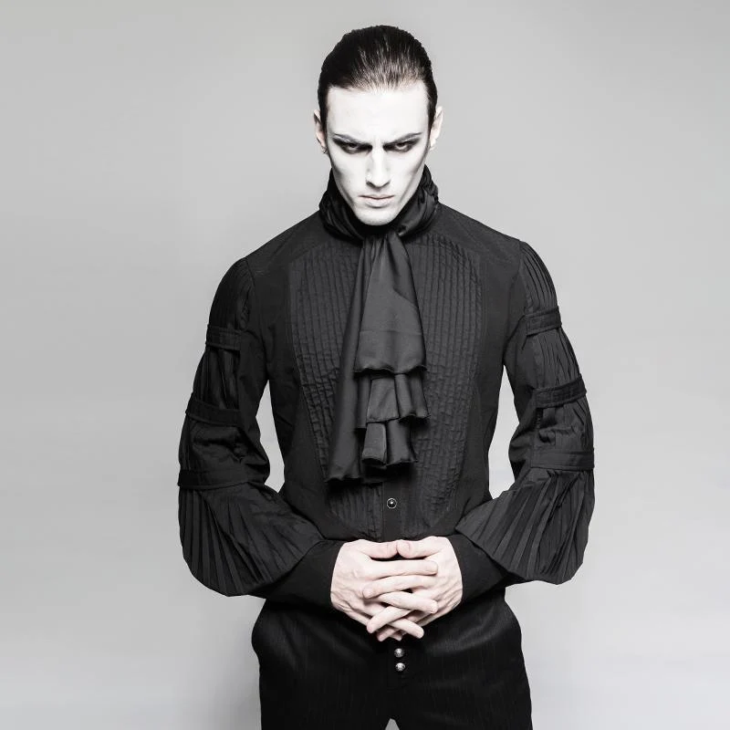 Gothic Black Stripes skjorta för män med slips