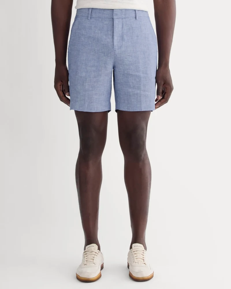 The 7" Linen Trouser Short | Chambray