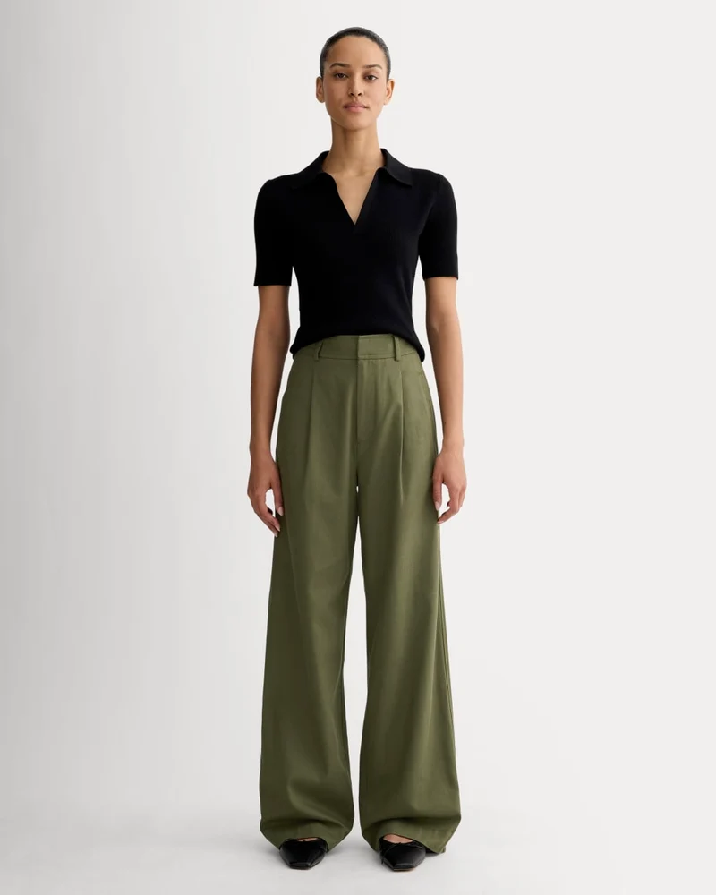 The Draper Pleated Pant in Buttersmooth | Kalamata | 32" Inseam