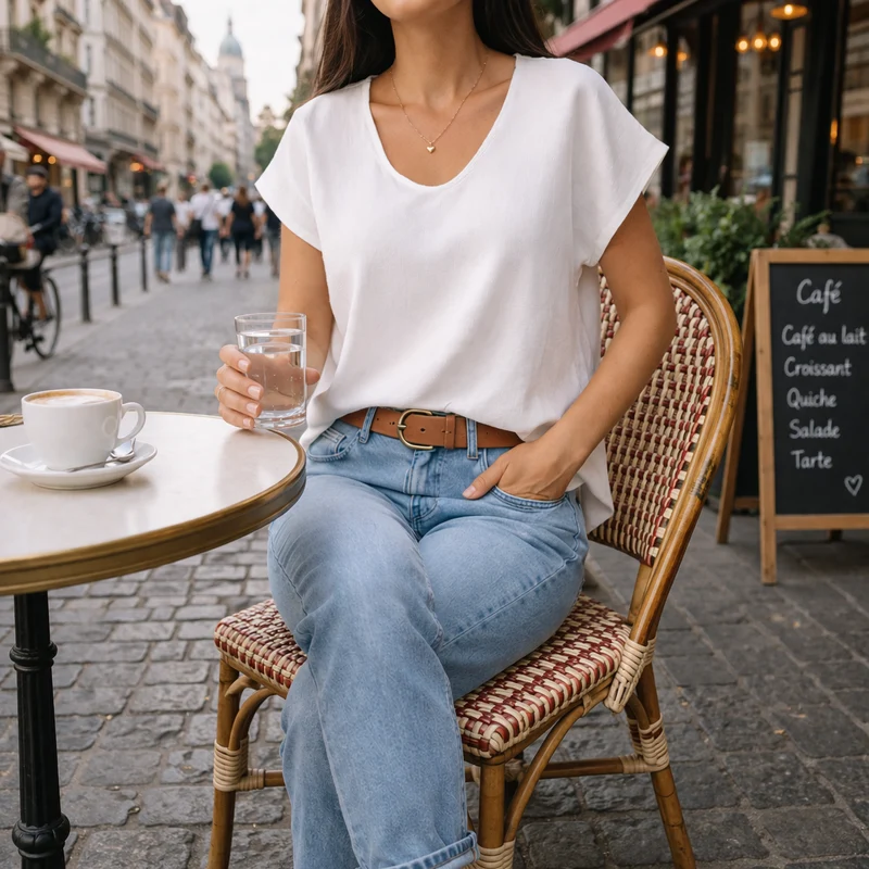 T-shirt Cozy linblandning - Vit