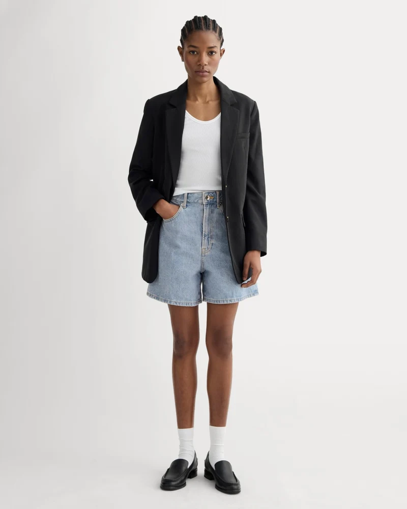 The A-Line Denim Short | Light Indigo