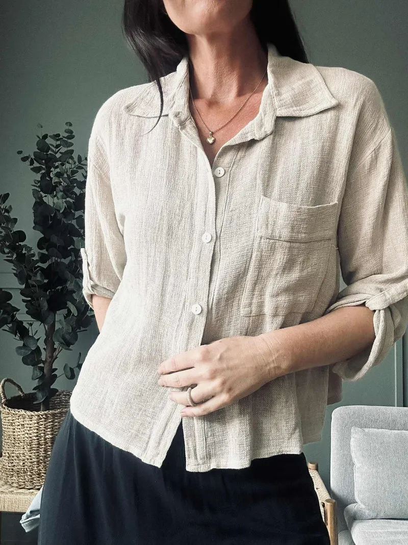 Skjorta Milla - Linnemix beige