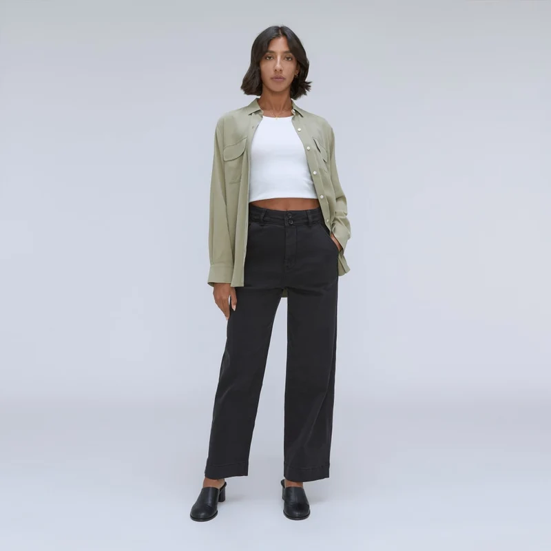 The Organic Wide-Leg Pant | Black