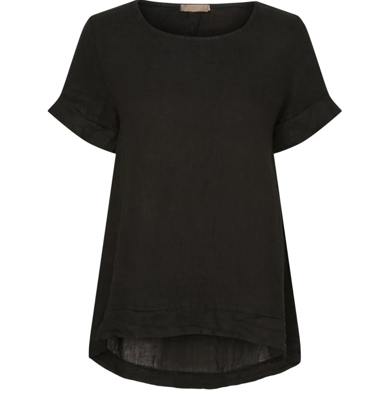 Blus oversize linneblandning – Black