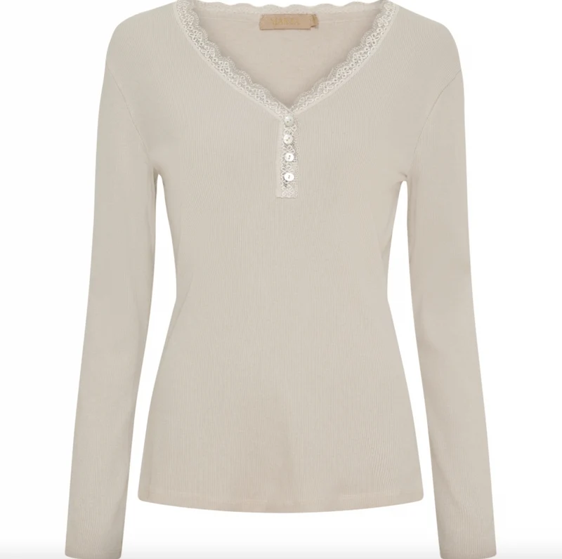 Blus Masha med knappar - Beige