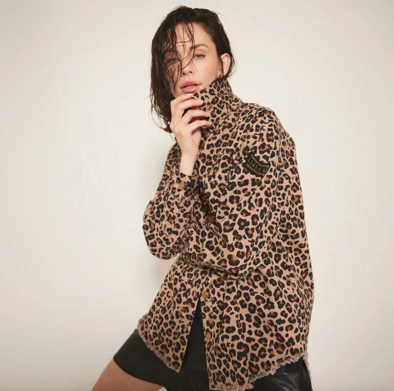 Trendig skjorta - Brun leopard