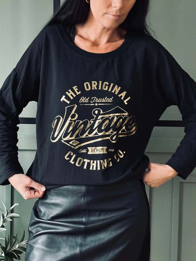 Blus Vintage - Black