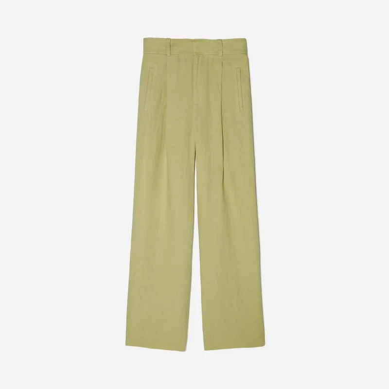 The Linen Way-High® Drape Pant | Leek