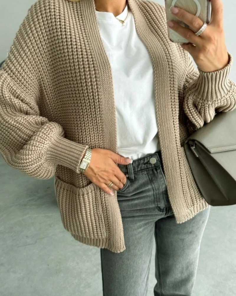 Cardigan Emma dark beige