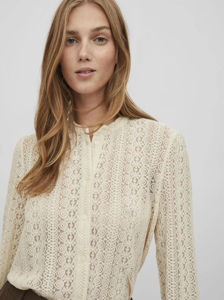 Blus med spets Off-white