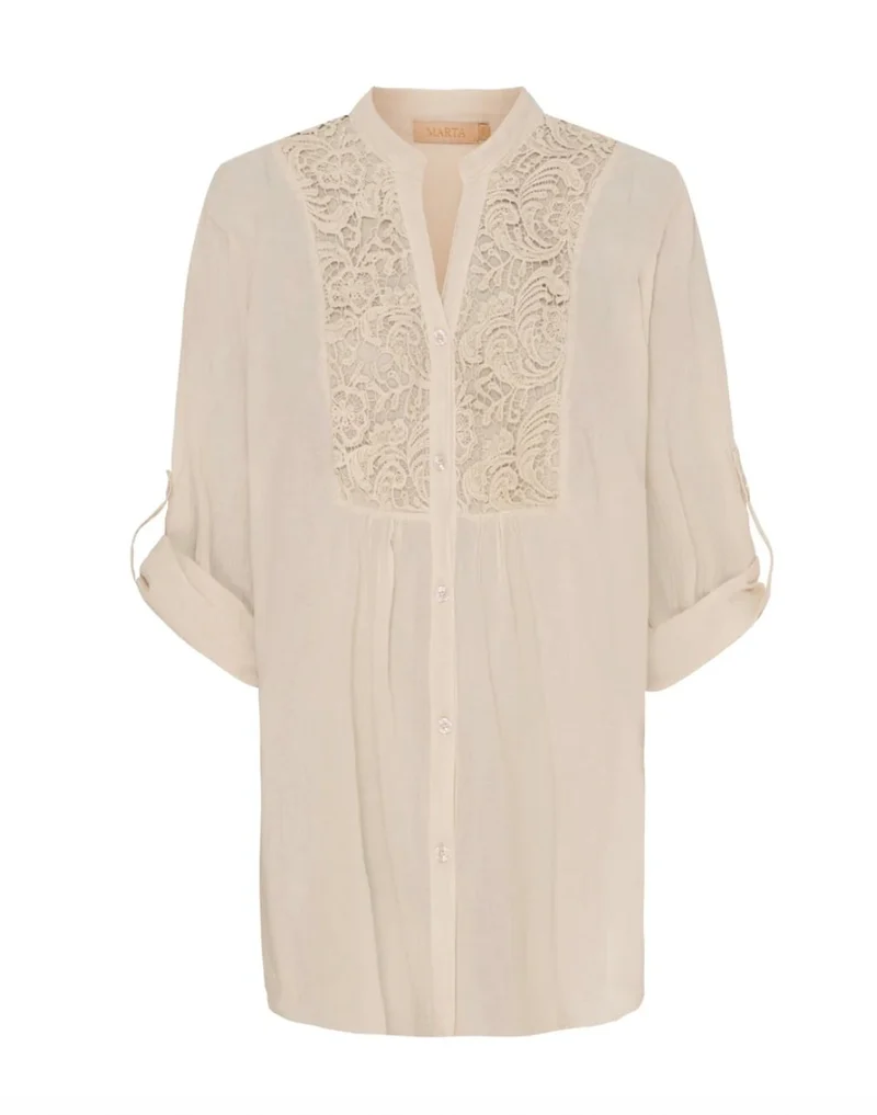 Skjorta Celina med broderi – Beige