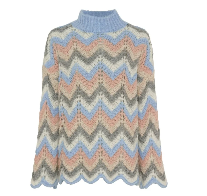 Stickad tröja – Onesize Skyblue