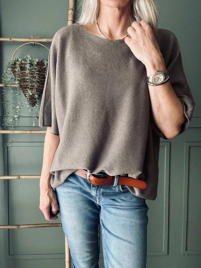 Blus Sia Taupe – Oversize