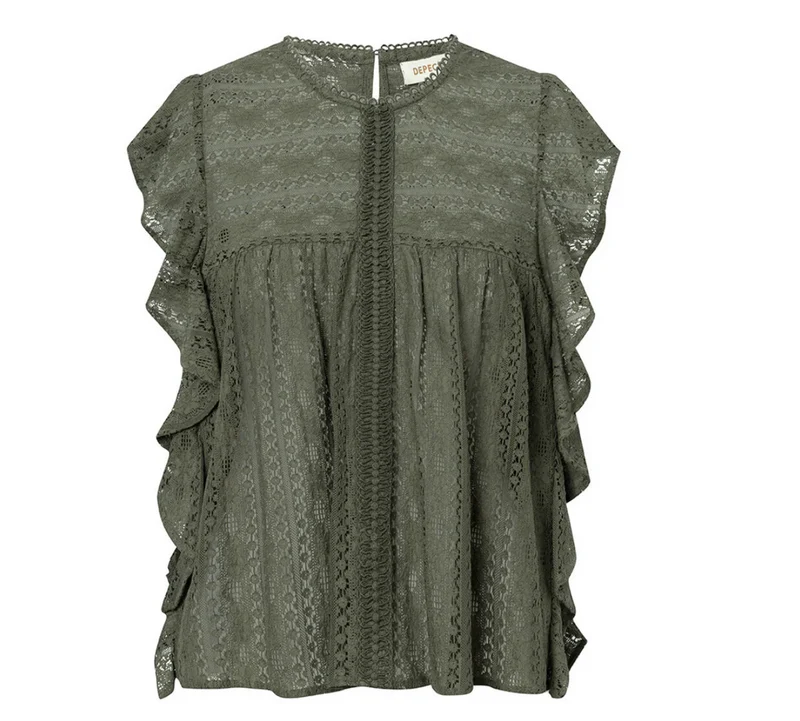 Blus spets Nelly - Khaki