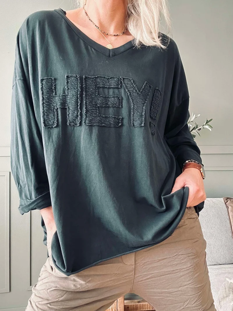Blus HEY black