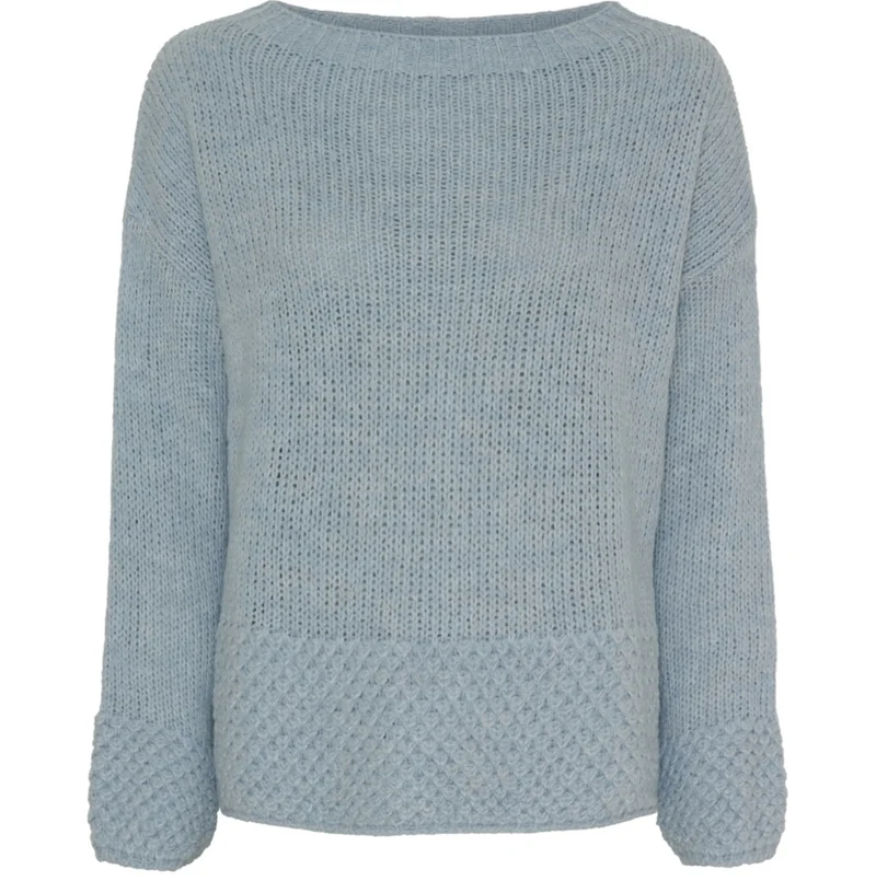 Stickad Celeste blue