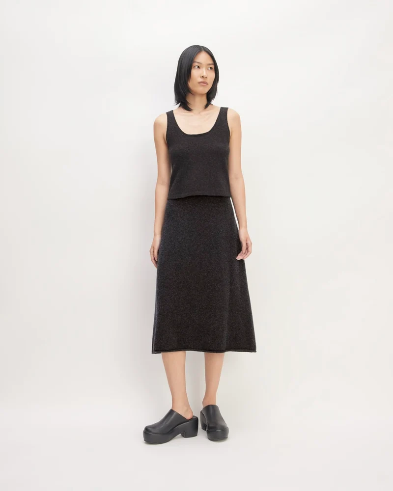 The Cozy-Stretch Skirt | Charcoal