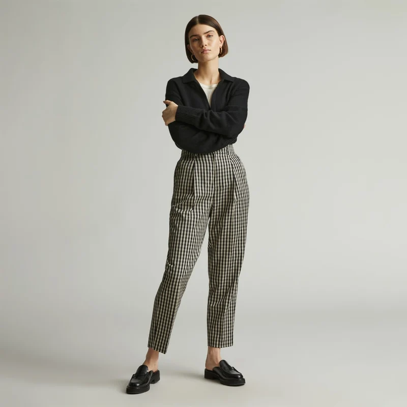 The Draper Tapered Pant in Buttersmooth | Khaki / Black