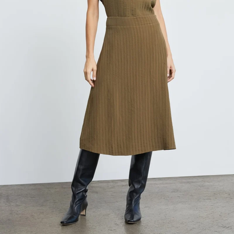 The City Stripe Midi Skirt | Beech