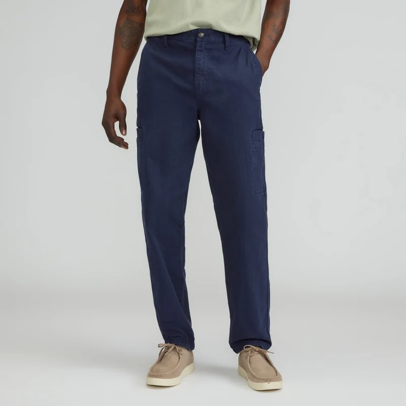 The Organic Cotton Herringbone Refined Cargo | Navy