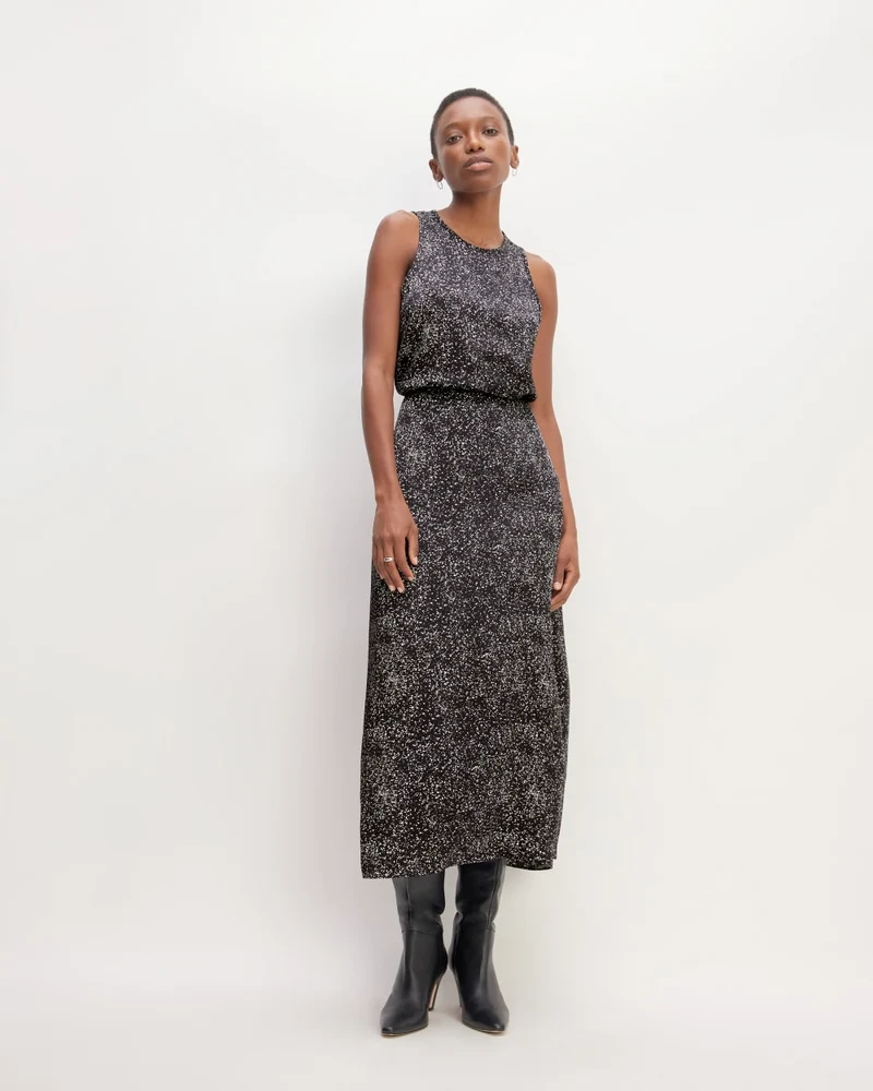 The Hammered Satin Slip Skirt | Black Moonsplatter