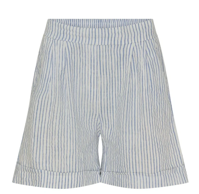 Shorts linmix - Blå rand