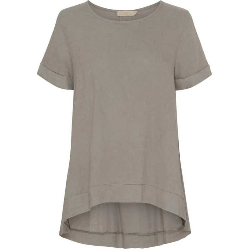 Blus oversize lin – Fango / beige