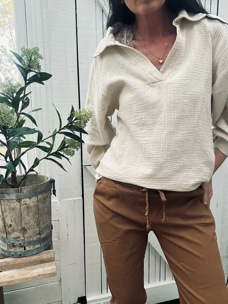 Byxor med stretch - Camel plus onesize 40-48