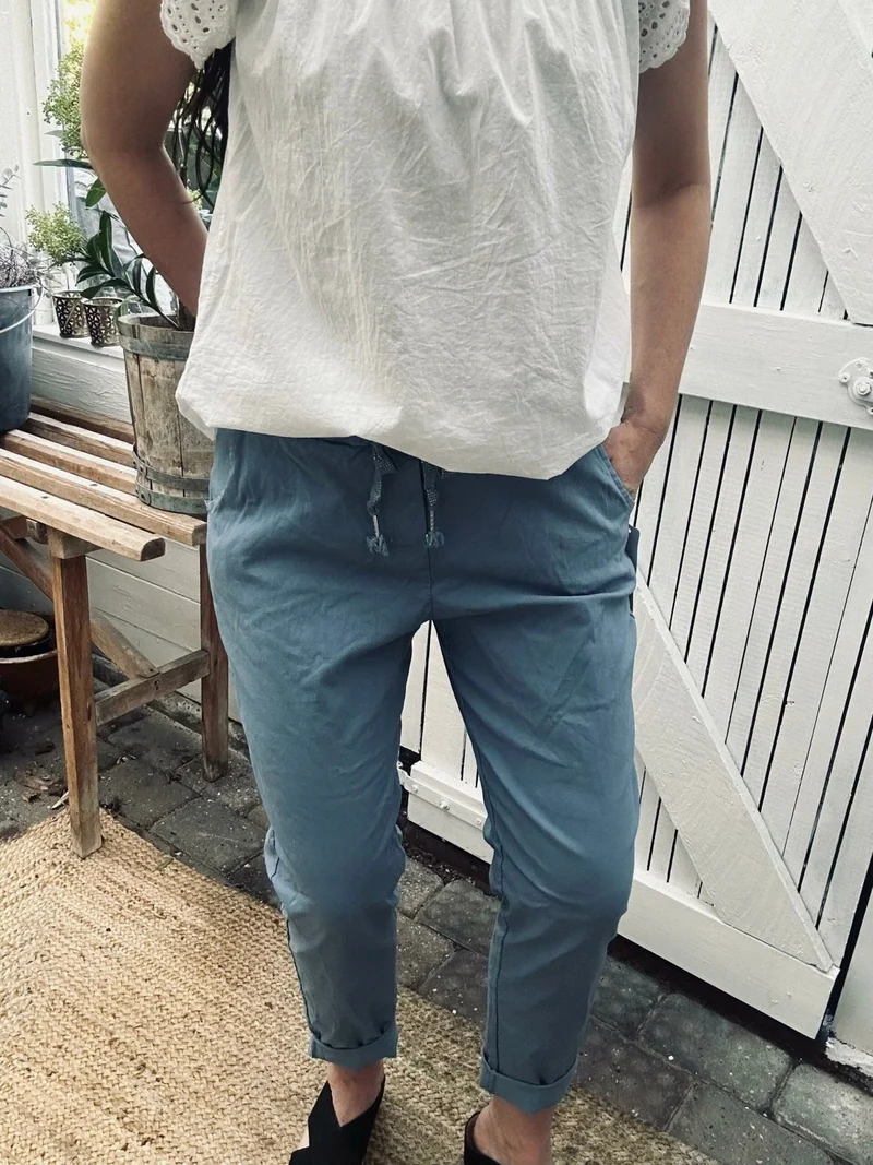 Byxor m. stretch - Sommarblå plus onesize 40-48