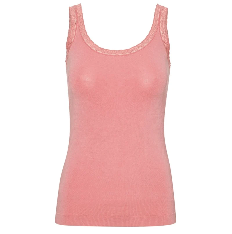 Topp med spets Økotex dusty coral – Bambu