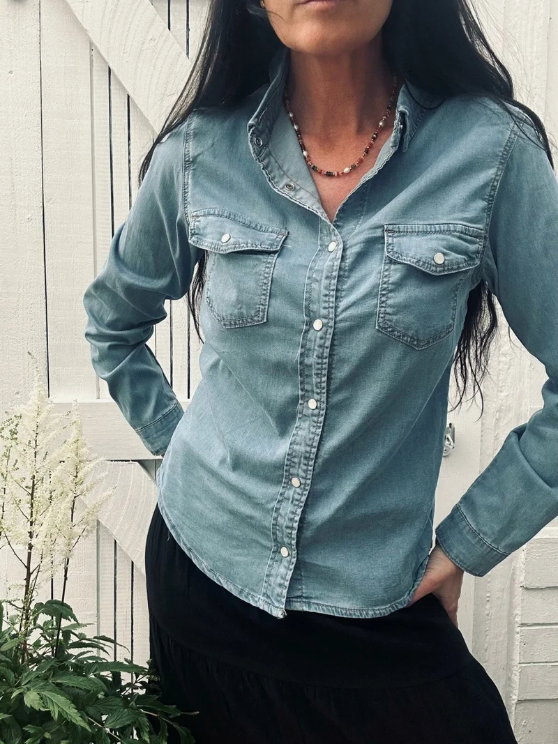 Skjorta Denim med stretch