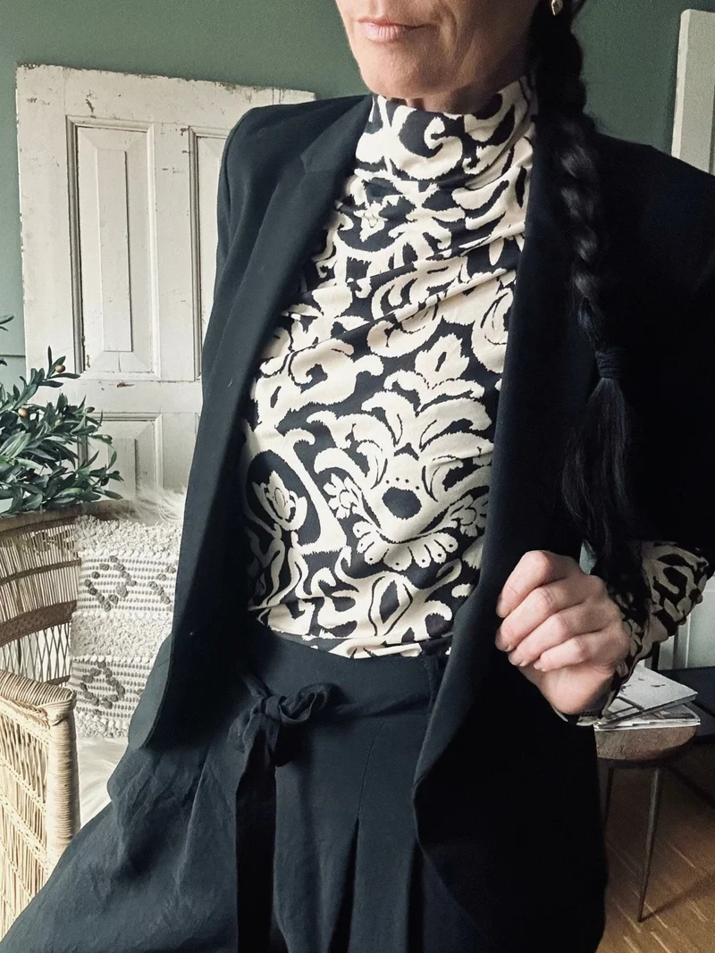 Blus m. Mönster – Ultra mjuk