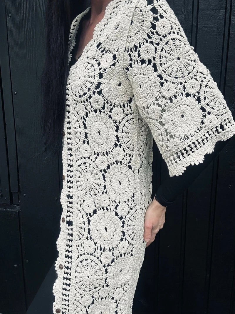 Kimono Bohemisk stickning