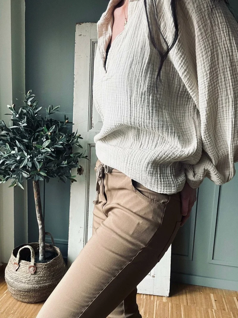Byxor med stretch - Camel