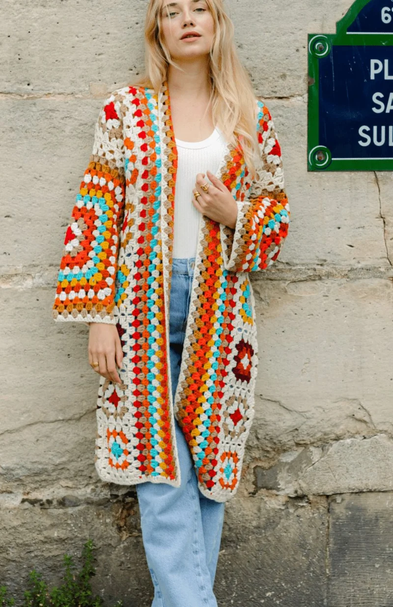 Virkad cardigan – Handgjord