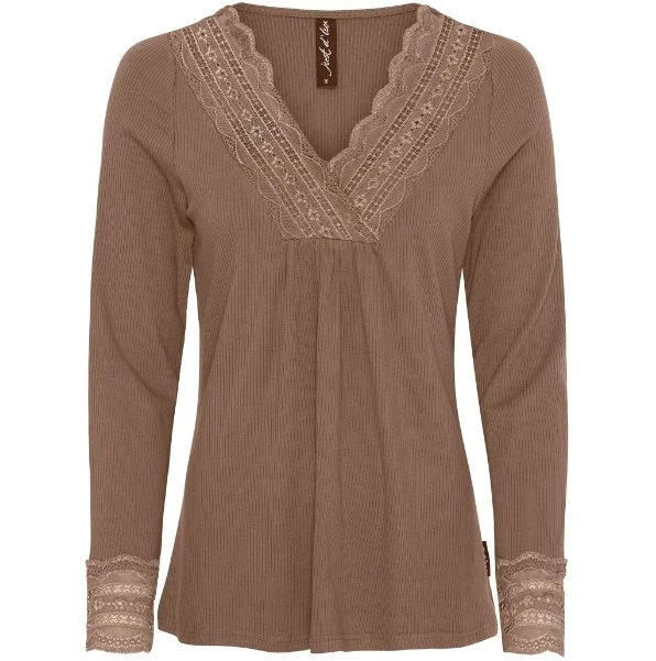 Blus med spets – Brown